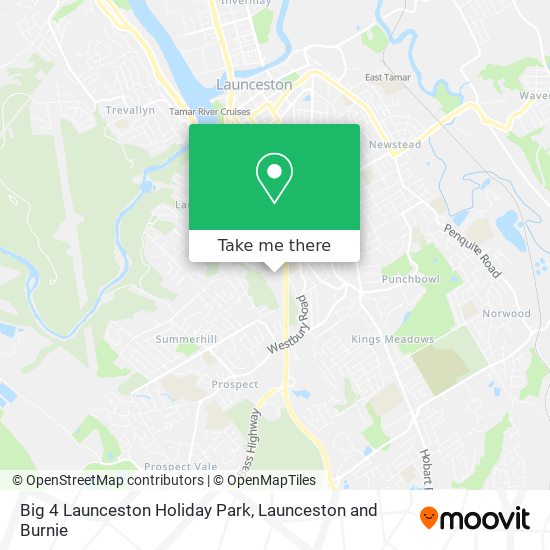 Big 4 Launceston Holiday Park map