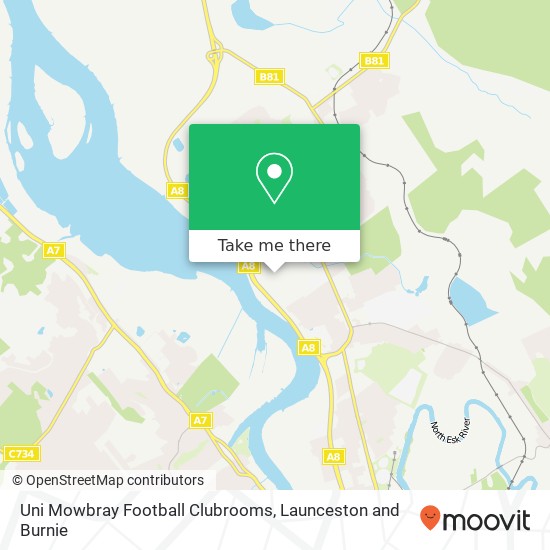 Uni Mowbray Football Clubrooms map
