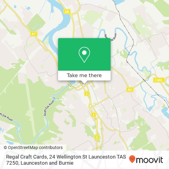 Regal Craft Cards, 24 Wellington St Launceston TAS 7250 map