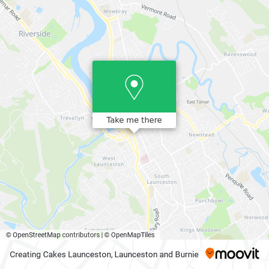 Creating Cakes Launceston map