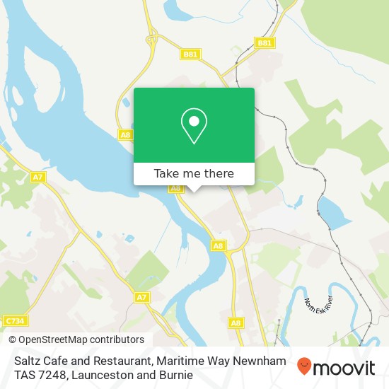 Saltz Cafe and Restaurant, Maritime Way Newnham TAS 7248 map