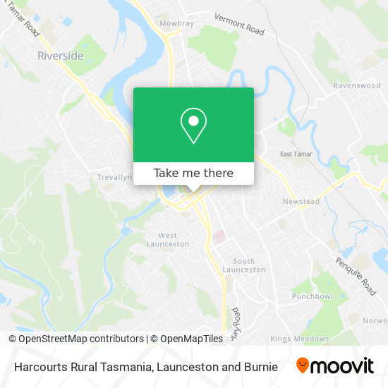 Mapa Harcourts Rural Tasmania