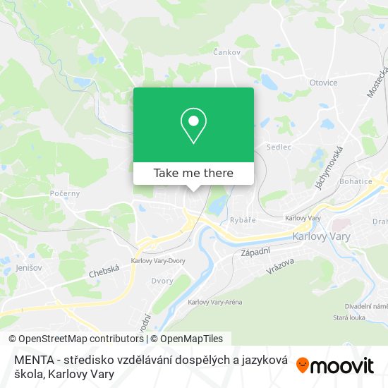 MENTA - středisko vzdělávání dospělých a jazyková škola map