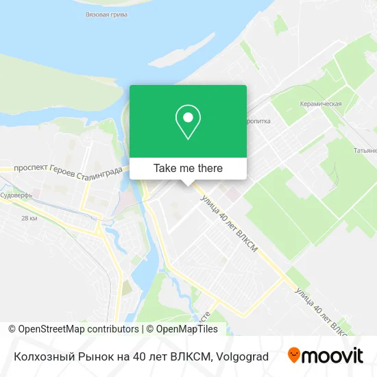 Колхозный Рынок на 40 лет ВЛКСМ map