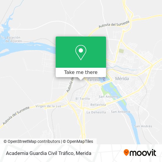 mapa Academia Guardia Civil Tráfico