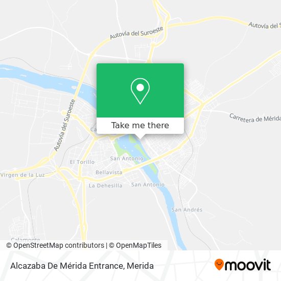 Alcazaba De Mérida Entrance map