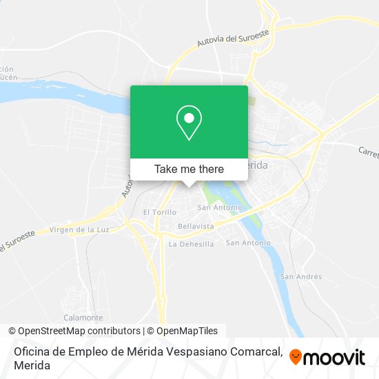 mapa Oficina de Empleo de Mérida Vespasiano Comarcal