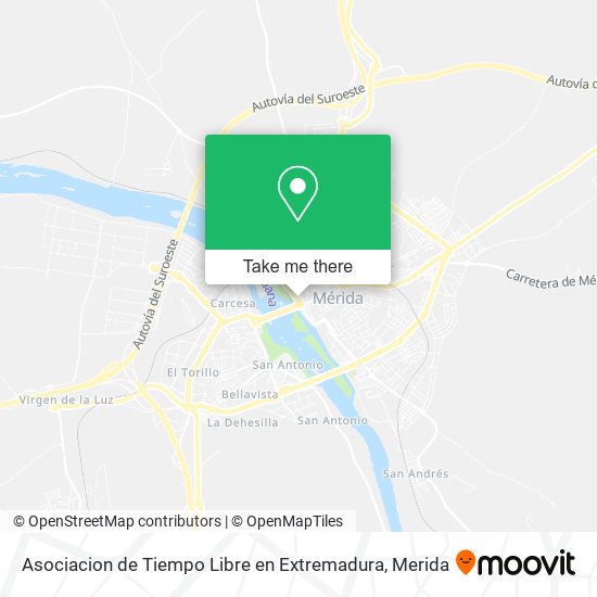 mapa Asociacion de Tiempo Libre en Extremadura