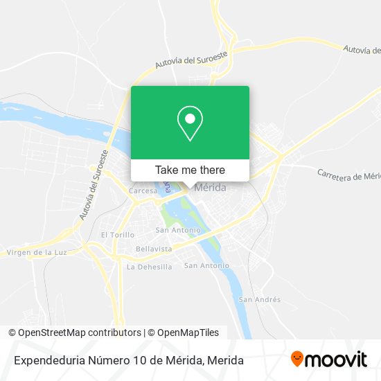 mapa Expendeduria Número 10 de Mérida