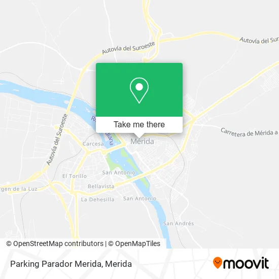 Parking Parador Merida map