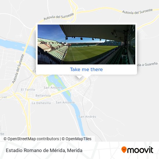 mapa Estadio Romano de Mérida
