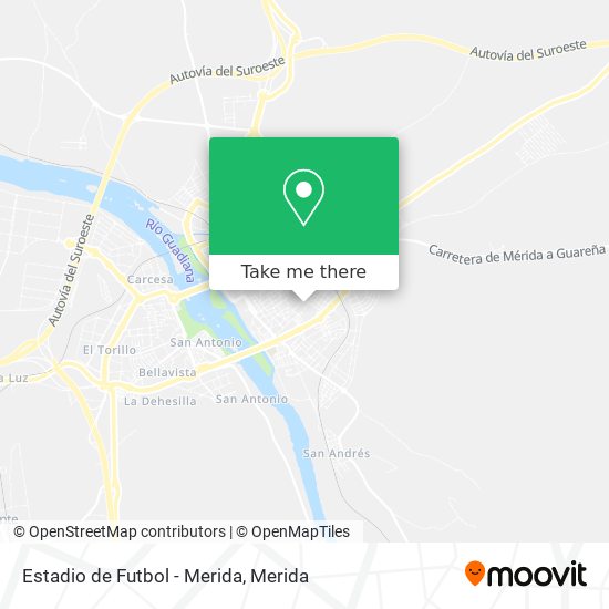 Estadio de Futbol - Merida map