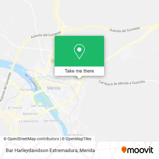 Bar Harleydavidson Extremadura map