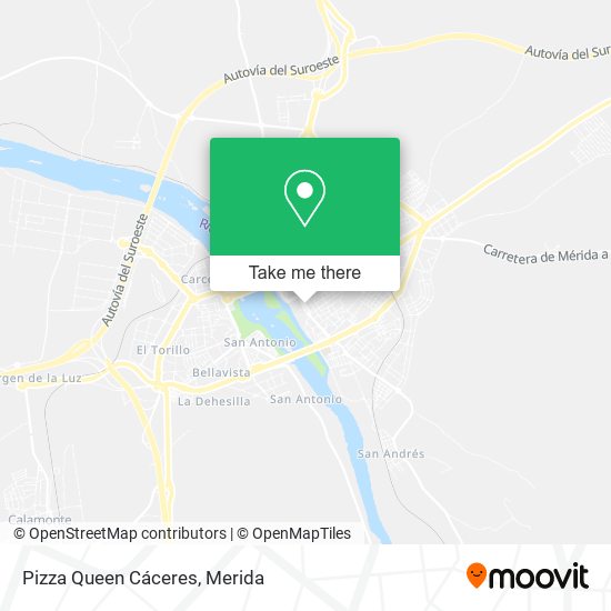 Pizza Queen Cáceres map