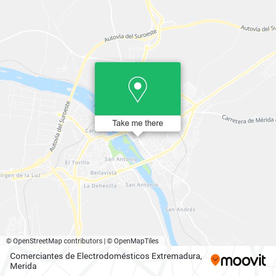Comerciantes de Electrodomésticos Extremadura map