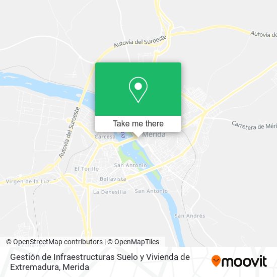 Gestión de Infraestructuras Suelo y Vivienda de Extremadura map