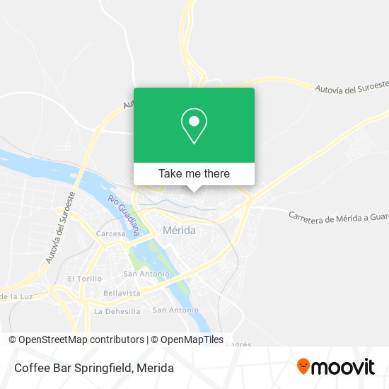 Coffee Bar Springfield map