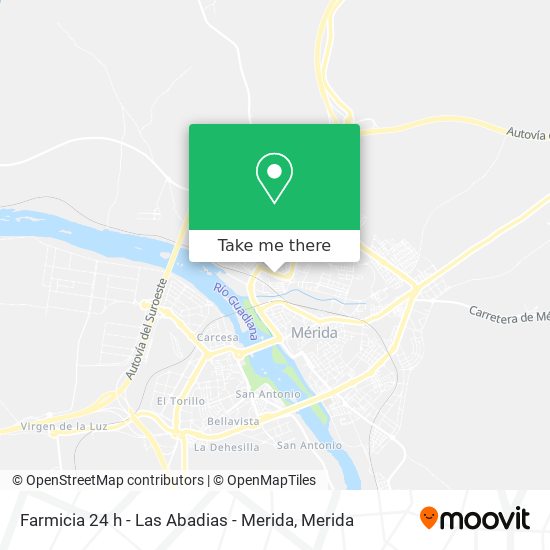 mapa Farmicia 24 h - Las Abadias - Merida