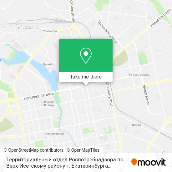 Территориальный отдел Роспотребнадзора по Верх-Исетскому району г. Екатеринбурга map