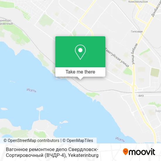 Вагонное ремонтное депо Свердловск-Сортировочный (ВЧДР-4) map