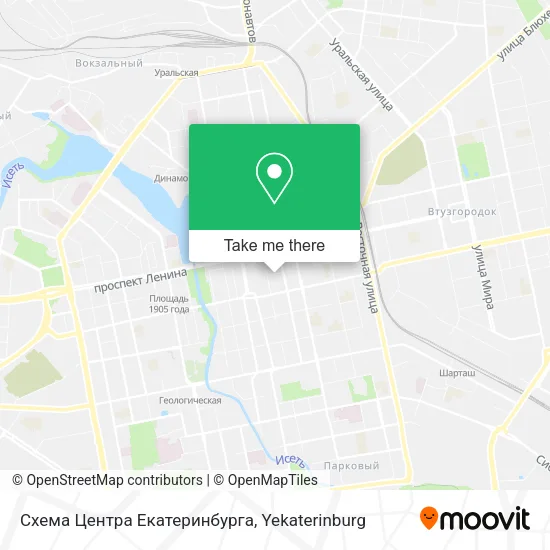 Схема Центра Екатеринбурга map