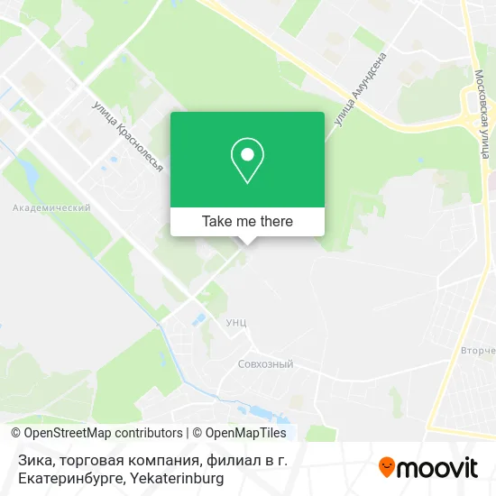 Зика, торговая компания, филиал в г. Екатеринбурге map