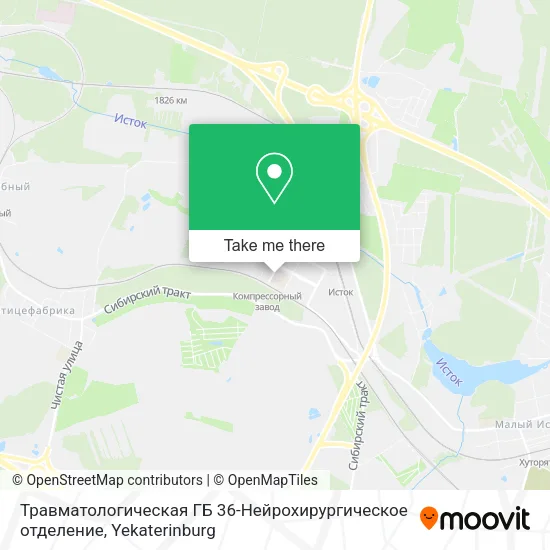 Травматологическая ГБ 36-Нейрохирургическое отделение map