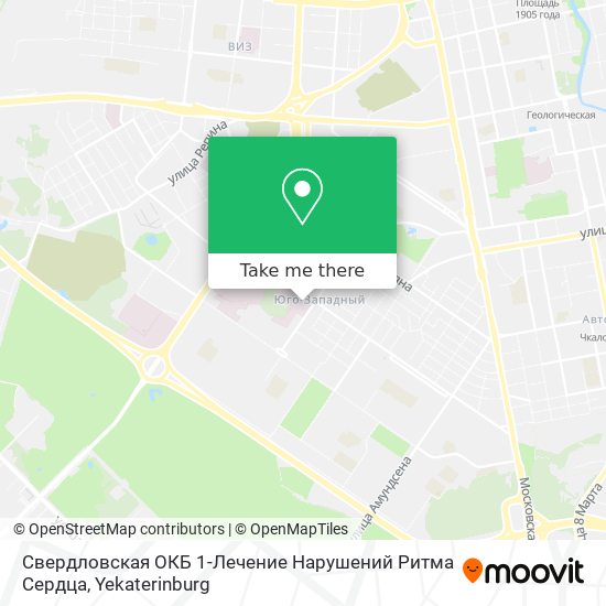Свердловская ОКБ 1-Лечение Нарушений Ритма Сердца map