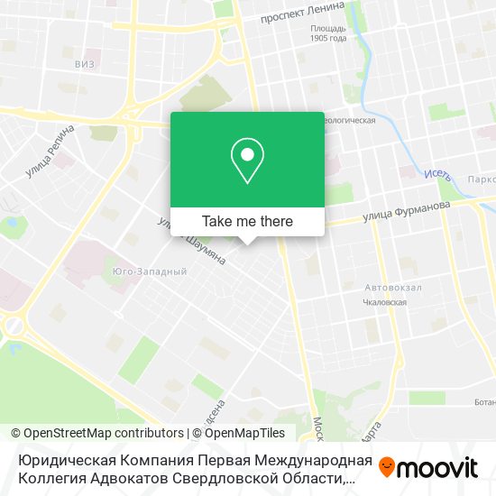 Юридическая Компания Первая Международная Коллегия Адвокатов Свердловской Области map