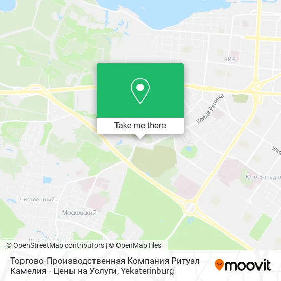 Торгово-Производственная Компания Ритуал Камелия - Цены на Услуги map
