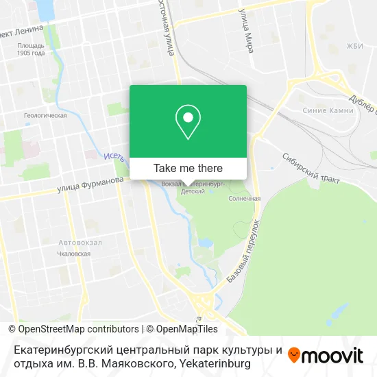 Екатеринбургский центральный парк культуры и отдыха им. В.В. Маяковского map