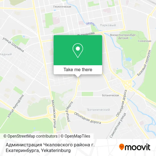 Администрация Чкаловского района г. Екатеринбурга map