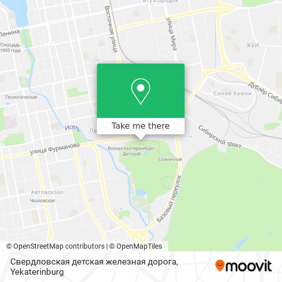 Свердловская детская железная дорога map