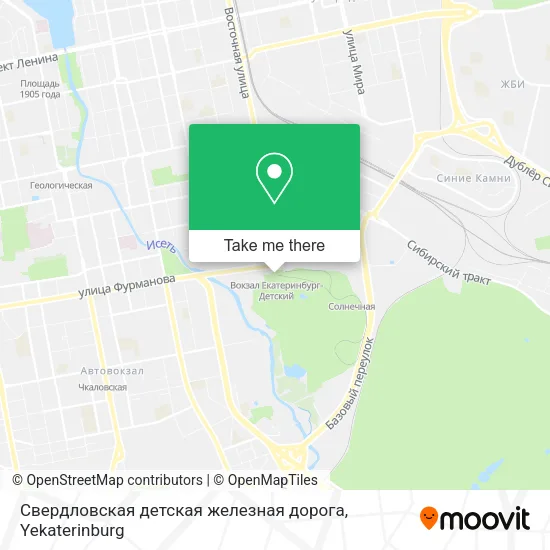 Свердловская детская железная дорога map
