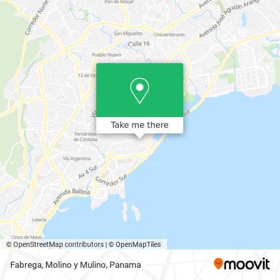 Fabrega, Molino y Mulino map