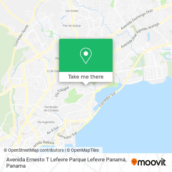 Mapa de Avenida Ernesto T Lefevre  Parque Lefevre  Panamá