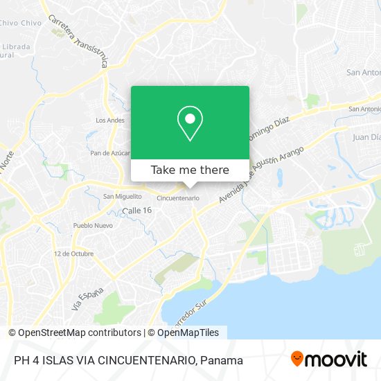 PH 4 ISLAS VIA CINCUENTENARIO map