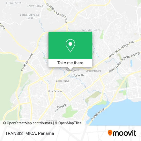 Mapa de TRANSISTMICA