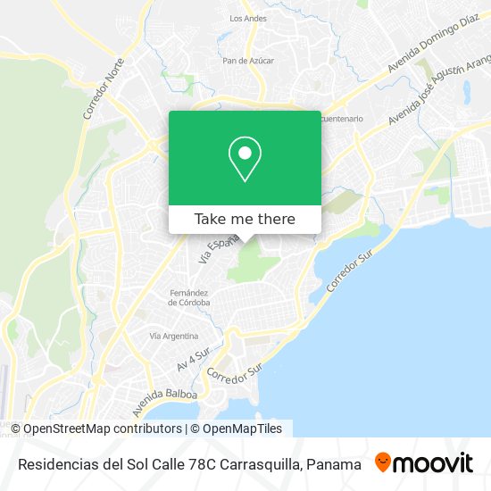 Mapa de Residencias del Sol Calle 78C Carrasquilla