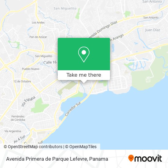 Avenida Primera de Parque Lefevre map