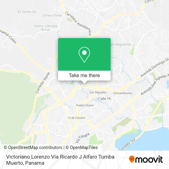 Victoriano Lorenzo  Vía Ricardo J  Alfaro  Tumba Muerto map