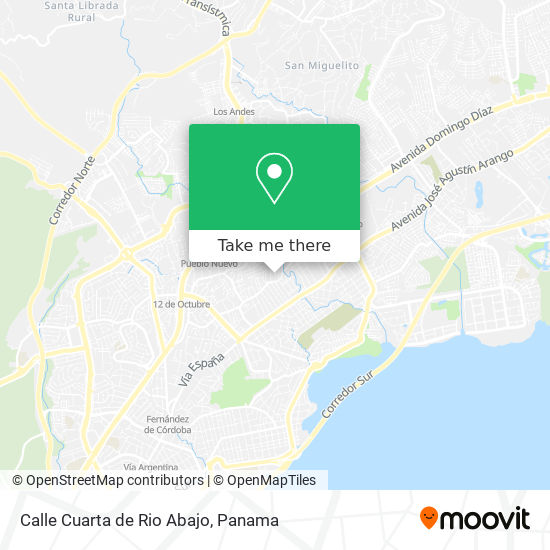 Mapa de Calle Cuarta de Rio Abajo