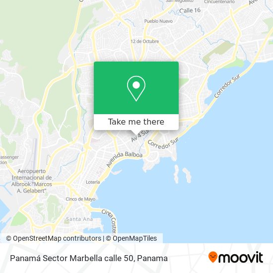 Panamá  Sector Marbella  calle 50 map