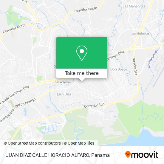 JUAN DIAZ  CALLE HORACIO ALFARO map