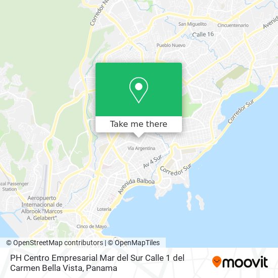 Mapa de PH Centro Empresarial Mar del Sur Calle 1 del Carmen  Bella Vista