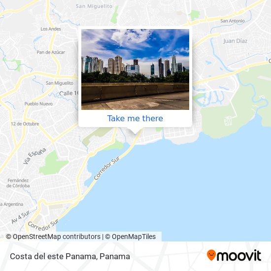 Costa del este Panama map