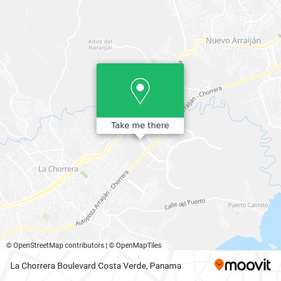 La Chorrera  Boulevard Costa Verde map