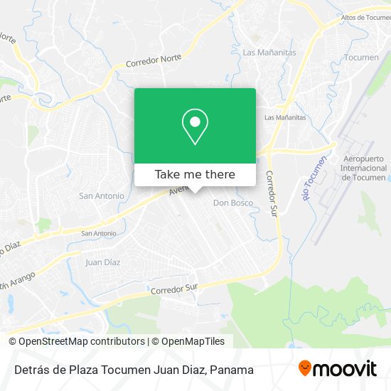 Detrás de Plaza Tocumen    Juan Diaz map