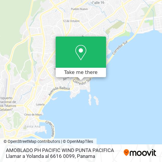 AMOBLADO  PH PACIFIC WIND  PUNTA PACIFICA Llamar a Yolanda al 6616 0099 map