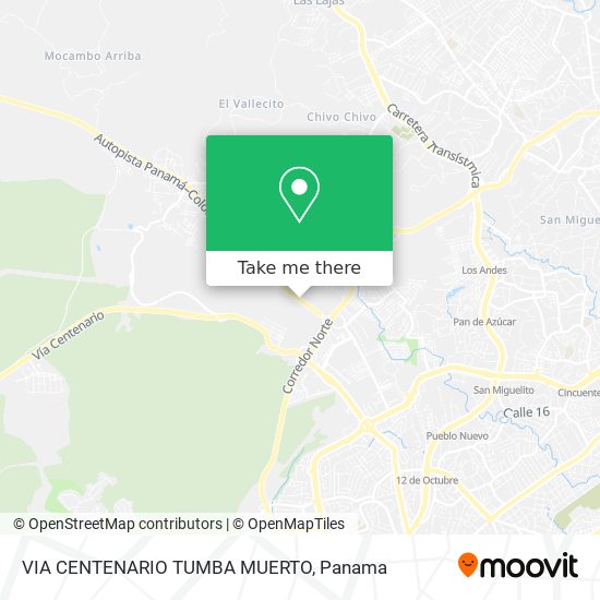 VIA CENTENARIO  TUMBA MUERTO map